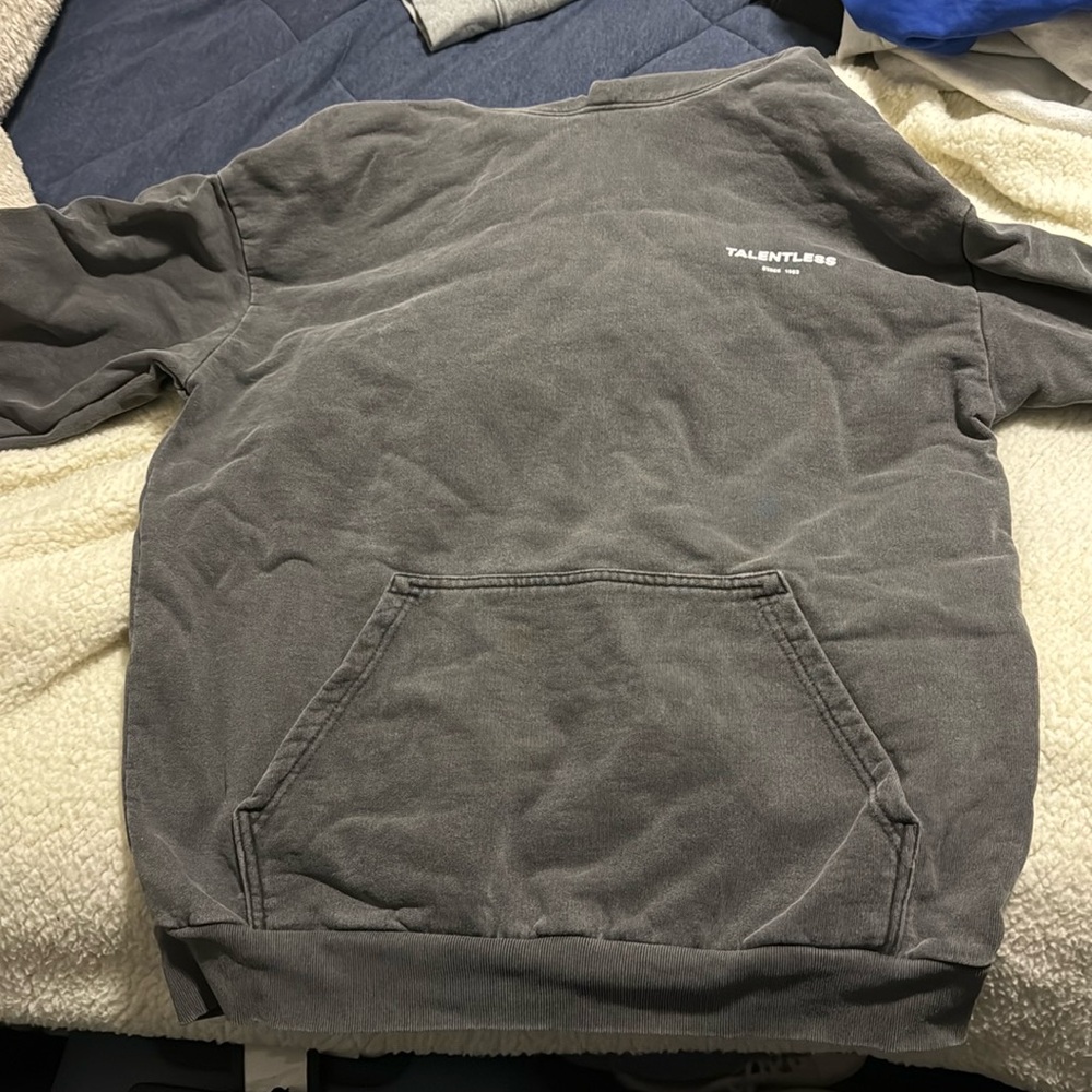 Talentless hoodie size large NEVER WORN grey